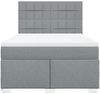 vidaXL Boxspringbett mit Matratze Hellgrau 140x190 cm Stoff 3290483 Bild 4