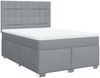vidaXL Boxspringbett mit Matratze Hellgrau 140x190 cm Stoff 3290483 Bild 2