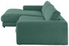 KAWOLA Sofa MADELINE Ecksofa Cord smaragd Longchair links 85 x 190 x 270 cm Bild 3