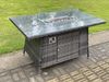 Fimous 8 Sitzer Lounge Rattan Gartenmöbel Set Gas Feuerstelle Esstisch Outdoor Feuertisch Sets Dunkelgrauer Hocker Bild 3