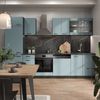 Küchenzeile R-Line Blau-Grau/Anthrazit 300 cm ohne Arbeitsplatte Vicco Bild 4