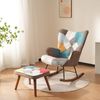 Patchwork Schaukelstuhl mit Fußhocker-Set, 88,5x69,5x50 cm & 28x50x39,5 cm, bunt Bild 2