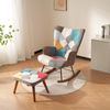 Patchwork Schaukelstuhl mit Fußhocker-Set, 88,5x69,5x50 cm & 28x50x39,5 cm, bunt Bild 3