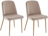Vente-unique - MINAGRI Stuhl SamtStoff Beige - B 56 cm x H 84 cm x L 47,5 cm Bild 2