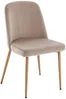 Vente-unique - MINAGRI Stuhl SamtStoff Beige - B 56 cm x H 84 cm x L 47,5 cm Bild 4