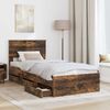vidaXL Bettrahmen Geräucherte Eiche 100 x 200 cm Ingenieurs Holz 3408016 Bild 3