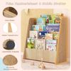 Kinder Bücherregal mit 4 Ablagefächern Kinderregal Zeitschriftenständer Bücherständer Natur Bild 5