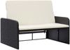 vidaXL 2-tlg. Garten-Lounge-Set mit Auflagen Poly Rattan Schwarz 46078 Bild 3