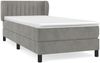 vidaXL Boxspringbett mit Matratze Hellgrau 100x200 cm Samt 3127595 Bild 2
