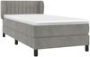 vidaXL Boxspringbett mit Matratze Hellgrau 100x200 cm Samt 3127595 Bild 3