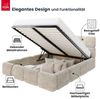 FDM Polsterbett CLOUDY Bettgestell Bett 140x200, 160x200, 180x200 cm Bestseller (verfügbar 140x200 160x200 180x200cm, Bettrahmen, Bett, mit großen gepolsterten Kopfteil, mit Bettkasten zum aufklappen), Hebbarer Metallrahmen, Bettkasten, ohne Matratze Bild 2