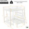 Etagenbett 140/90×200 cm trennbar mit Ablagen, Metall/MDF, Weiß, ohne Matratze Bild 5
