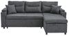 i@home Schlafsofa Modernes 3-Sitzer-Sofa mit Stauraum & Schubladenbett, Hydraulische Chaiselongue, USB-C-Ladestation, Becherhalter Bild 4