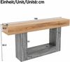 Tisch 160x30x82,5 cm, zweifarbig in Holzoptik, mit unterem Ablagefach Bild 5