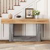Tisch 160x30x82,5 cm, zweifarbig in Holzoptik, mit unterem Ablagefach Bild 4
