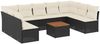vidaXL 10-tlg. Garten-Sofagarnitur mit Kissen Schwarz Poly Rattan 3223788 Bild 2