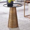 Beistelltisch Gold Schwarz 40 x 40 x 45 cm Anstelltisch Aluminium | Kleiner Sofatisch Metall Rund | Wohnzimmertisch Couch Modern | Couchtisch Hoch Bild 4