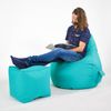 Green Bean® Sitzsack-Hocker 40x40x40cm mit EPS-Perlen Füllung - Sitz-Pouf für Sitzsäcke - Sitzhocker für Kinder und Erwachsene - Aquamarin Bild 3