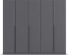 rauch Kleiderschrank Alba, Drehtürenschrank, Garderobenschrank, 5-türig, mit 4 Kleiderstangen, 5 Einlegeböden und Schubladeneinsatz, Farbe Grau metallic, Schwarz, Griffstange Grau metallic, Schwarz, 226x197x54cm Bild 2