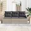 vidaXL Gartensofa-set mit Kissen 3 pcs Hellgrau Poly-Rattan 3355251 Bild 3