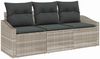 vidaXL Gartensofa-set mit Kissen 3 pcs Hellgrau Poly-Rattan 3355251 Bild 2