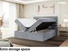 MEBLINI Boxspringbett KARIM 200x220 cm mit Bettkasten - H3/Grau Samt Polsterbett - Doppelbett mit Topper & Taschenfederkern-Matratze Bild 5