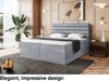 MEBLINI Boxspringbett KARIM 200x220 cm mit Bettkasten - H3/Grau Samt Polsterbett - Doppelbett mit Topper & Taschenfederkern-Matratze Bild 3