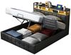ADWOLT Polsterbett Doppelbett Stauraumbett Mit Bettkasten, 140x200 cm,mit USB+Type C und Steckdose,Stauraum,Kunstleder,Schwarz Bild 4