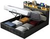 ADWOLT Polsterbett Doppelbett Stauraumbett Mit Bettkasten, 140x200 cm,mit USB+Type C und Steckdose,Stauraum,Kunstleder,Schwarz Bild 5