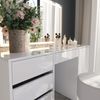 Schminktisch Sherry Weiß/Weiß Hochglanz 128.2 cm mit LED-Spiegel und Hocker Vicco Bild 4