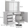 Schminktisch Sherry Weiß/Weiß Hochglanz 128.2 cm mit LED-Spiegel und Hocker Vicco Bild 2