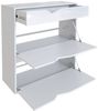 Schuhschrank Kolmio 85 x 87 x 33 cm, Korpus in Weiß Matt, Fronten in Grau Hochglanz Bild 4