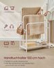 VASAGLE Handtuchhalter, stehend, Handtuchständer 3 Stangen, 70 x 30 x 100 cm, 2 Haken, Ablage, für Decke, Badetücher, wolkenweiß-naturbeige LLS019W01 Bild 3