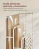VASAGLE Handtuchhalter, stehend, Handtuchständer 3 Stangen, 70 x 30 x 100 cm, 2 Haken, Ablage, für Decke, Badetücher, wolkenweiß-naturbeige LLS019W01 Bild 4