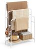 VASAGLE Handtuchhalter, stehend, Handtuchständer 3 Stangen, 70 x 30 x 100 cm, 2 Haken, Ablage, für Decke, Badetücher, wolkenweiß-naturbeige LLS019W01 Bild 2
