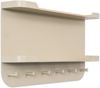 Garderobenleiste >Jil 2< 6 Haken, 2 Ablagen, cremeweiß, Metall - 70x40x12cm (BxHxT) Bild 4