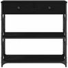 vidaXL Konsole Tisch mit Regal Schwarz Eichen-Optik 75 x 28 x 75 cm 863537 Bild 2