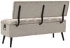 Sitzbank mit Stauraum und Rückenlehne, MDF/Stoff creme, 110 x 52 x 75 cm Bild 5