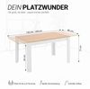 Esstisch ausziehbar 135x86 cm Wohnzimmertisch Weiß Holz Eiche Küchentisch Esszimmertisch Holztisch Tisch Bild 3