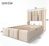 Polsterbett 90x200 cm mit LED, USB- und Typ-C-Ladefunktion, Stauraum, ohne Matratze Bild 5