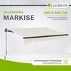 Juskys Markise 400 x 300 cm - Beschattung Terrasse & Balkon - Gelenkarmmarkise mit Kurbel & Halterung - Sonnenschutz Balkonmarkise Gelenkmarkise Beige Bild 2