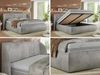 Polsterbett mit Lattenrost, Doppelbett Bettkasten, Bettgestell mit Gasdruckfeder - CAELA CLASSIC - 200 x 200 cm - Hellgrau Velvet Bild 2