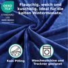 MALIKA® Premium warme Spannbettlaken Cashmere-Touch Bettlaken Jersey Fleece Spannbetttuch Laken, Farbe:Navy-Blau, Größe:90-100x200 cm Bild 3