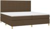 vidaXL Polsterbett mit Matratze Dunkelbraun 200x200 cm Stoff, Härtegrad: H2 [3142364] Bild 3