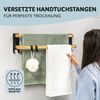 Handtuchhalter 60 cm - selbstklebend aus schwarzem Metall und Bambus Bild 4