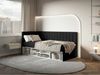 Selsey 'Ventrio' Jugendbett linksseitig mit Regalen, Easy-Clean-Samtbezug, schwarz, 90x200 cm Bild 3