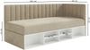 Selsey 'Ventrio' Jugendbett linksseitig mit Regalen, Easy-Clean-Samtbezug, schwarz, 90x200 cm Bild 5