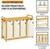 AdelDream Wäschekorb mit Bambusrahmen,200 l, 4 Fächer,Wäschesortierer Bild 3