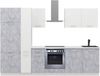 Küche 'Toni' Küchenzeile, Küchenblock, Singleküche, 290 cm, Betonoptik Bild 2