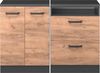 Dachschrägenschrank-Set Rion Goldkraft Eiche 120 cm 2er Set Schrankkorpuss 60 cm Tiefe Vicco Bild 4